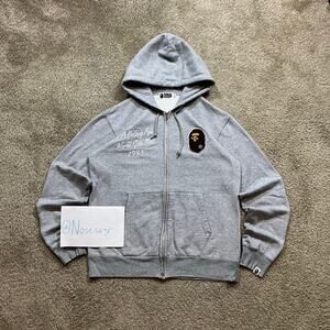 Authentic Bape 2000’s Furry Patch Full Zip Hoodie XL